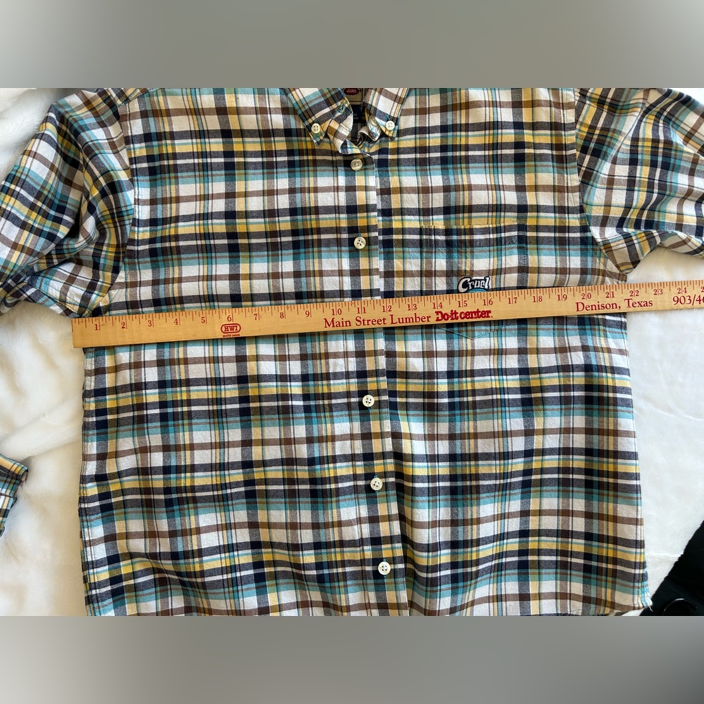 Cruel Girl Plaid Button Down Shirt Women Size Medium - Picture 7 of 7